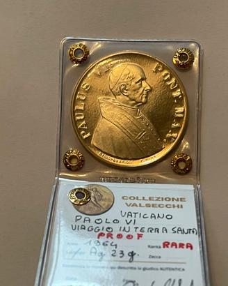 Medaglia Papa Paolo VI 1964 Terra Santa Ag Proof