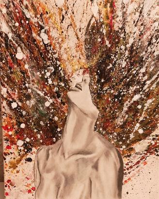 Ritratto femminile action Paint