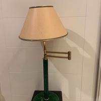2 Lampada da tavolo vintage metallo verde e ottone