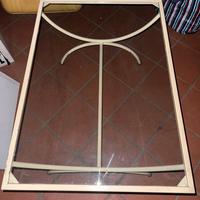 Tavolino da salotto in vetro e metallo