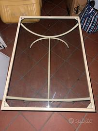 Tavolino da salotto in vetro e metallo