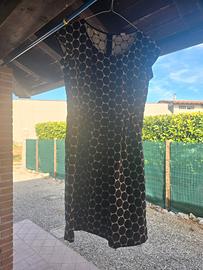 Vestito beige pois neri tg S
