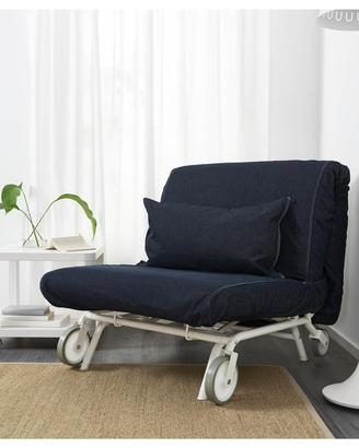 POLTRONA LETTO IKEA VANSTA BLU CON RUOTE