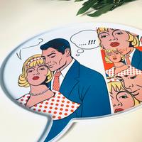 Vassoio melamina forma fumetto Pop Art Baci Milano