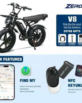 E-Bike Fat Bike ZEROGO V8 – Bicicletta Elettrica