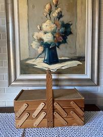 Porta cucito in legno