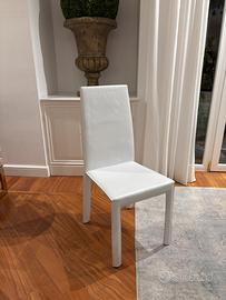 Sedie da pranzo in ecopelle bianca