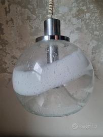 Lampadario a sospensione Mazzega vetro pulegoso