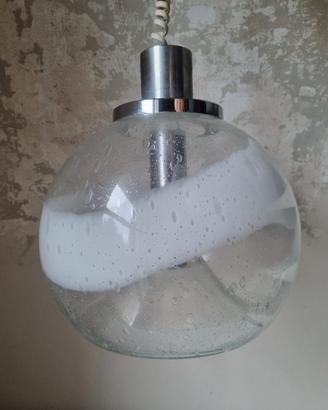Lampadario a sospensione Mazzega vetro pulegoso