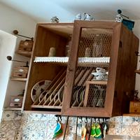 Pensile porta piatti e bicchieri in legno