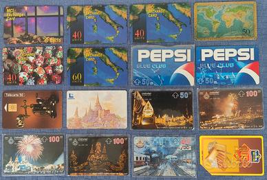 Lotto 16 Schede Carte Telefoniche Vintage Anni '90