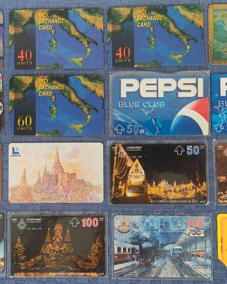 Lotto 16 Schede Carte Telefoniche Vintage Anni '90