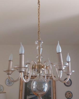 Lampadario in vetro soffiato