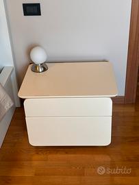 Coppia comodini laccati bianchi 2 cassetti cadauno