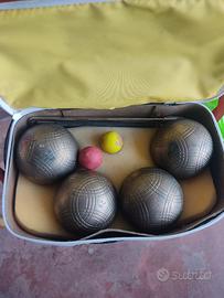 vecchie bocce in ottone con custodia 
