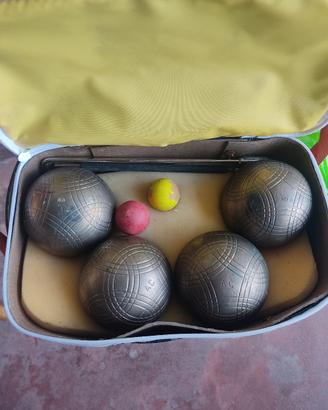 vecchie bocce in ottone con custodia 