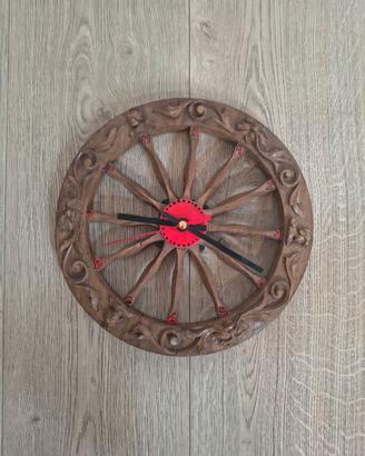 Ruota di Carretto Siciliano in legno, splendido e 