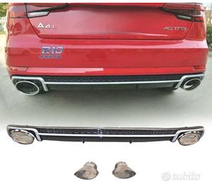 DIFFUSORE PER AUDI A4 B9 16- LOOK RS4 TERMINALI DI