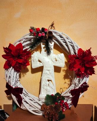 Natale ghirlanda con natività 