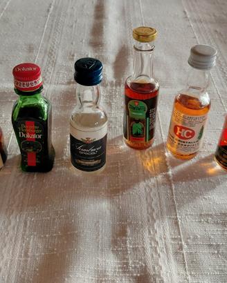 6 Bottigliette Mignon Liquori Vintage Anni '60/'70