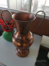 Vaso in rame martellato con manici - h 60 cm
