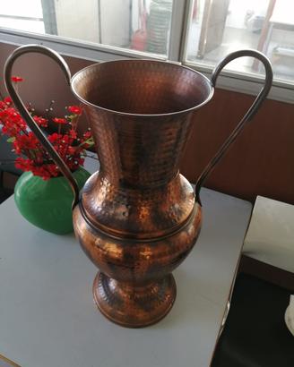 Vaso in rame martellato con manici - h 60 cm