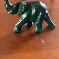 Elefante in malachite naturale portafortuna