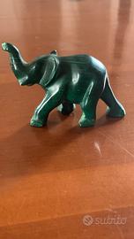 Elefante in malachite naturale portafortuna