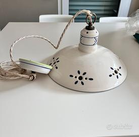 Lampadario in ceramica bianco