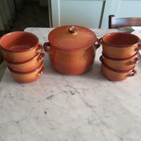 pentola coccio + 6 ciotole 