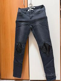 Jeans neri skinny Noisy May con toppe – Taglia 28