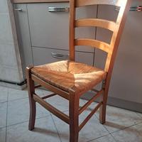 Set 4 sedie in legno e vimini – ben tenute