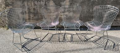 4 Sedie in acciaio modello Bertoia