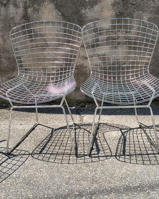 4 Sedie in acciaio modello Bertoia
