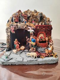 Presepe artigianale con pompa riciclo acqua 