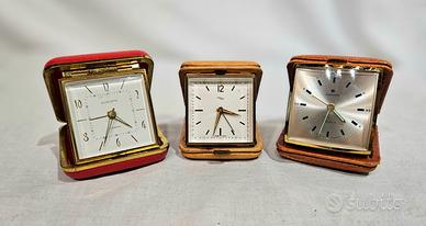 3 Vecchie sveglie da viaggio   (anni 60) Funzionan