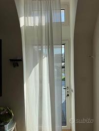 N.3 Tende bianche tutta altezza + filo in acciaio