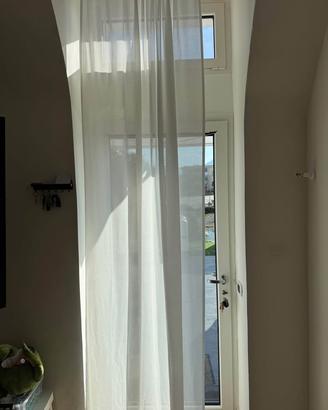 N.3 Tende bianche tutta altezza + filo in acciaio