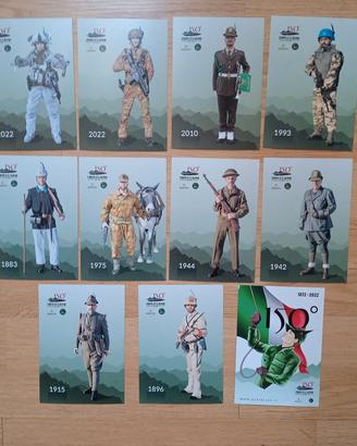 serie cartoline Alpini 150 anni