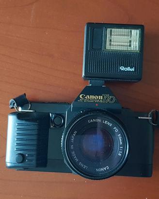 Canon t70 reflex con flash