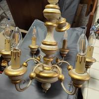 Lampadario legno a 6 luci