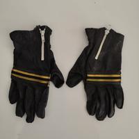 Guanti pelle moto anni 70 neri con zip vintage 