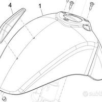 Parafango ant. Piaggio Vespa 125 /300/ 310 grigio