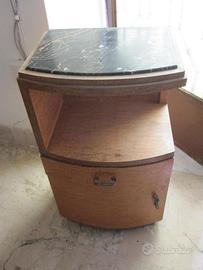 Comodino mobiletto mobile Deco in legno marmo comò