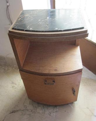 Comodino mobiletto mobile Deco in legno marmo comò