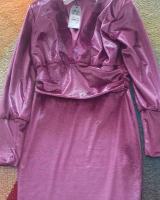 vestito ciniglia rosa antico