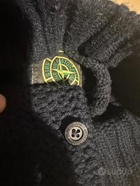 Maglione in maglia nero stile stone island