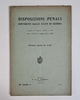 Disposizioni penali - Dipendenti dallo Stato 1942