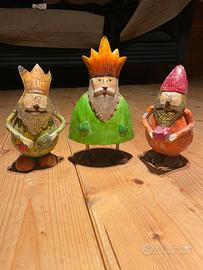 SET 3  RE MAGI DIPINTI A MANO