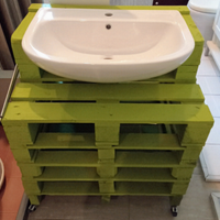 Mobile da bagno vintage senape